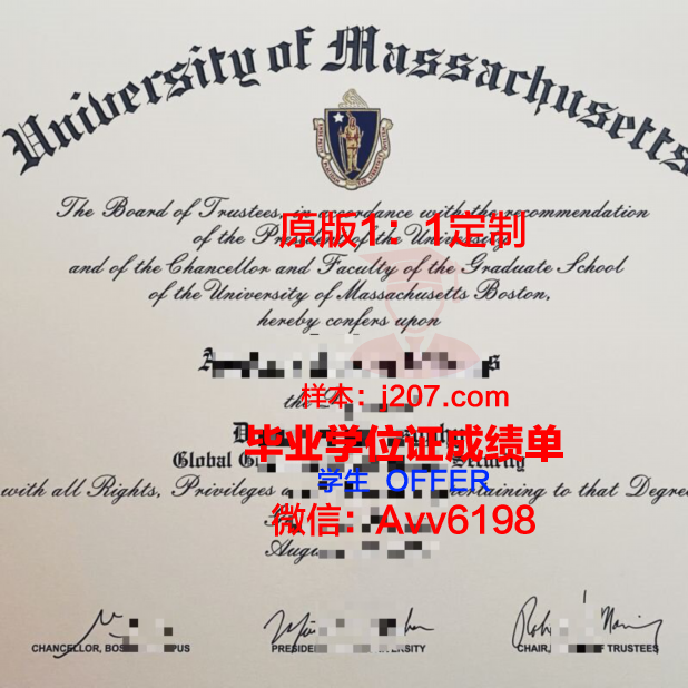 马萨诸塞大学波士顿分校学位证书(马萨诸塞大学offer)