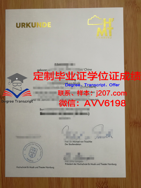 汉堡港口城市大学diploma证书(汉堡港口英文缩写)