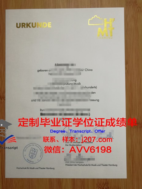 汉堡港口城市大学毕业证书图片高清(汉堡港口英文缩写)