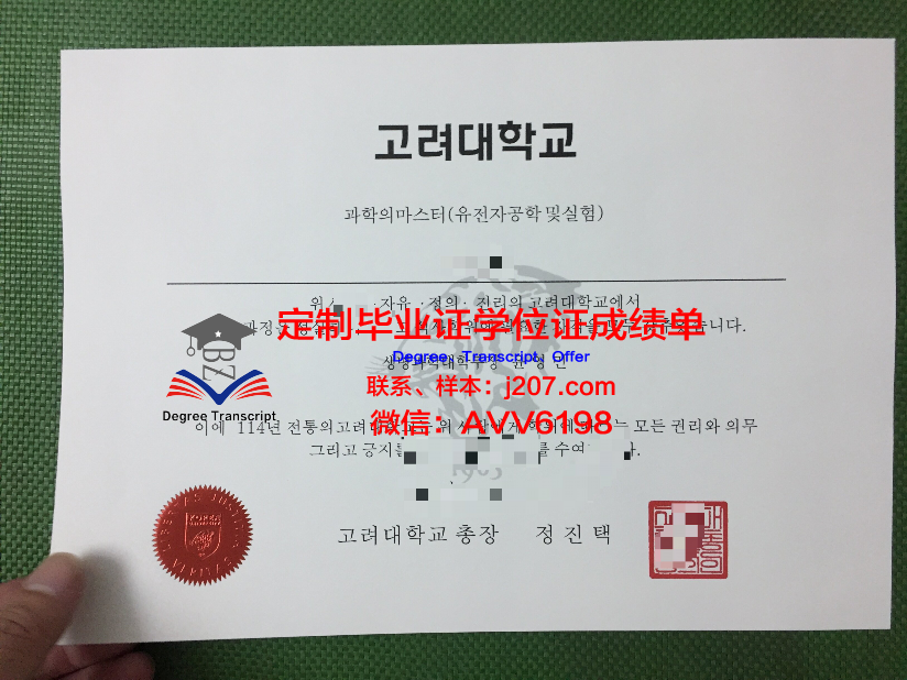 高丽大学毕业证书图片模板(高丽大学毕业时间)