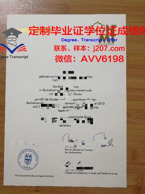 汉堡大学毕业证成绩单
