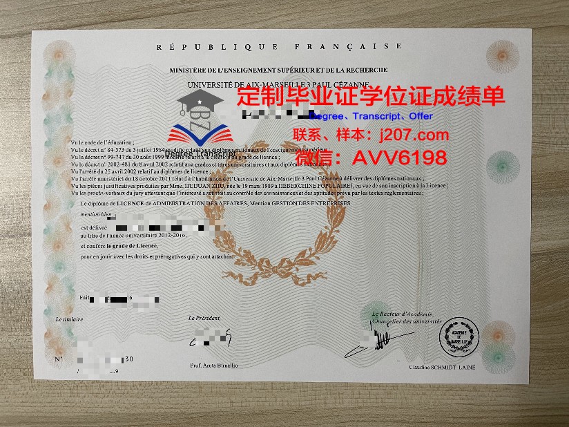 马赛中央理工学院毕业证成绩单(马赛中央理工大学)