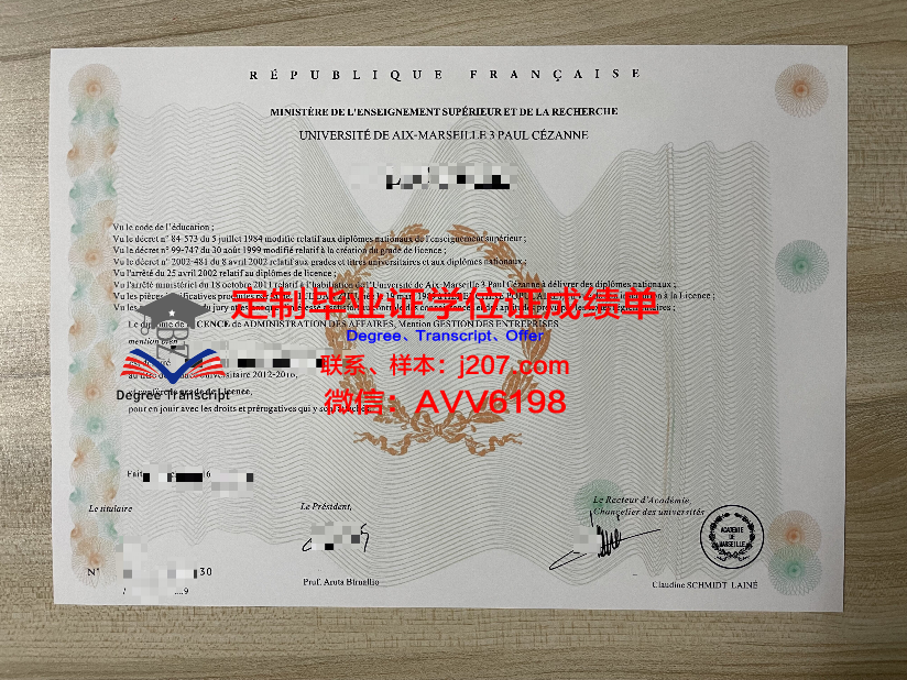 马赛大学毕业证高清图(马赛大学相当于国内哪所大学)