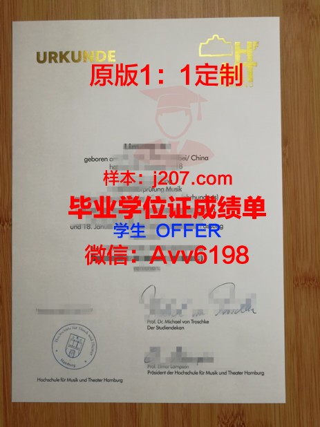 汉堡商学院毕业证学位文凭学历Diploma
