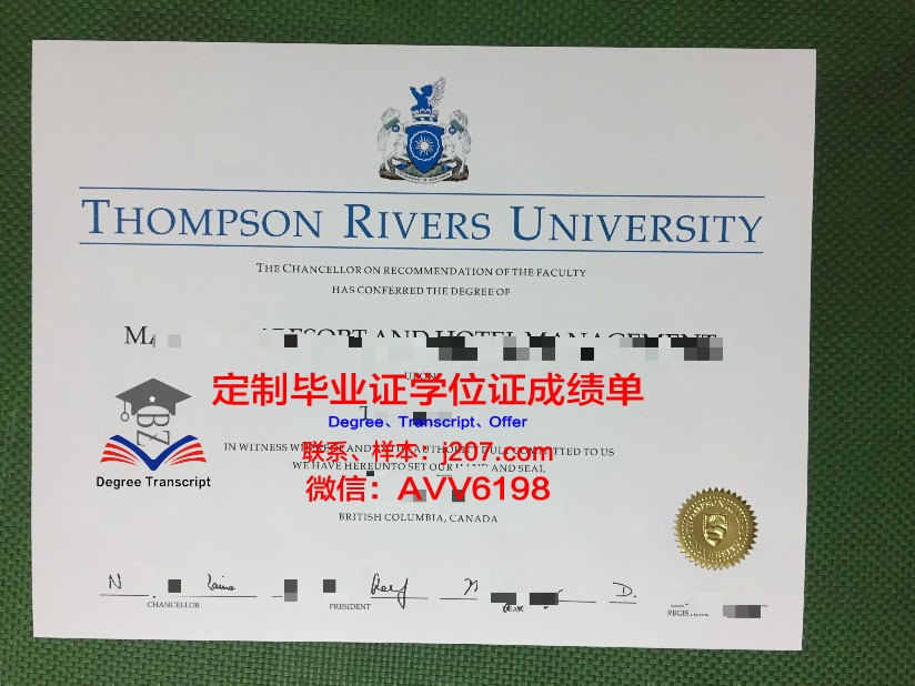 汤普森河大学毕业证书模板(汤普森大学时期图片)