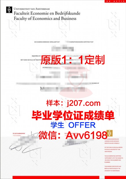 阿姆斯特丹自由大学拿不了毕业证