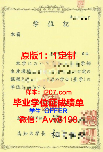 高知大学毕业证补办