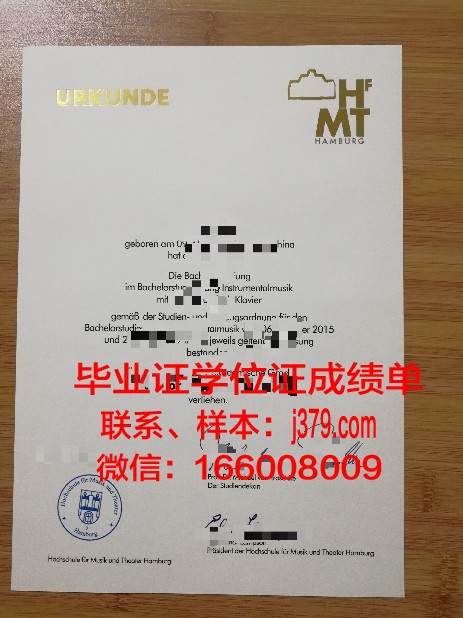 汉堡大学硕士毕业证书样本(汉堡研究生)