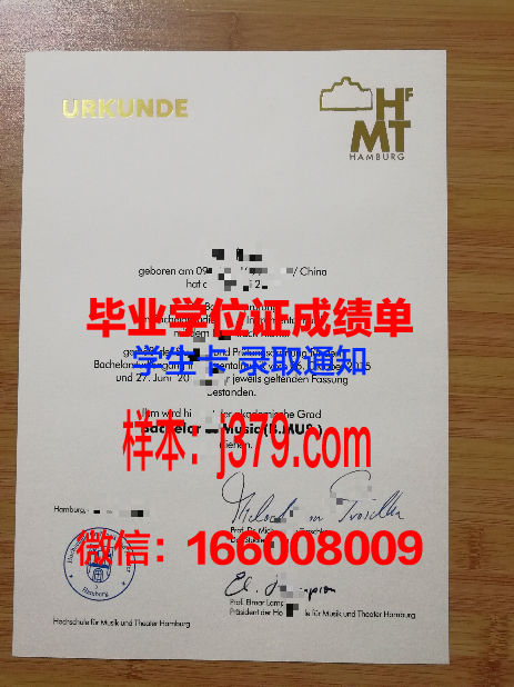 汉堡大学硕士毕业证书样本(汉堡研究生)