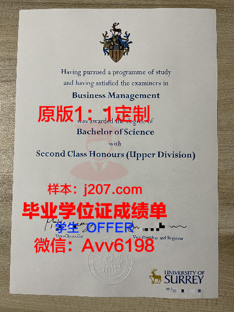 沙利文大学毕业证书原件(萨里大学毕业证)