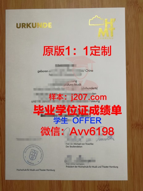 汉堡造型艺术学院毕业证照片(汉堡艺术馆)