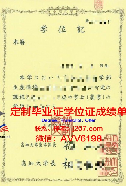 高知大学毕业证补办