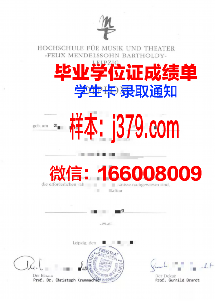 莱比锡贸易学院毕业文凭