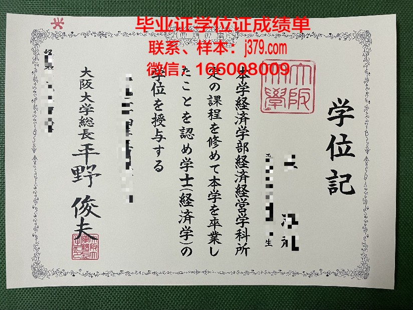 大阪市立大学毕业文凭