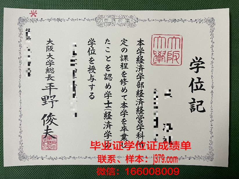大阪经济大学毕业证模板(大阪大学毕业证书)