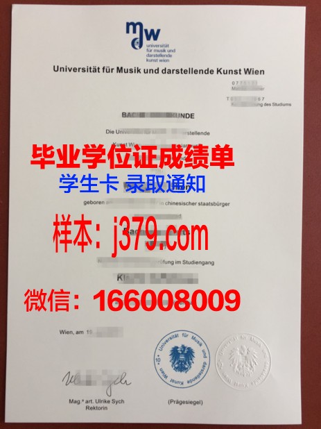 维也纳音乐与艺术市立大学博士毕业证书(维也纳国立音乐与艺术表演大学)