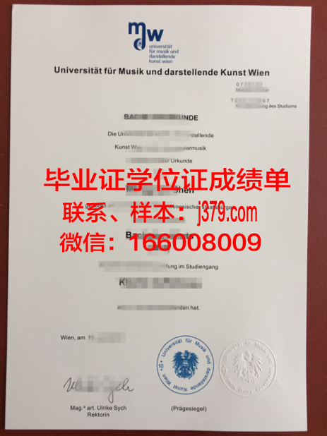 维也纳音乐与表演艺术大学毕业证原版(维也纳国立音乐与表演艺术大学招生简章)