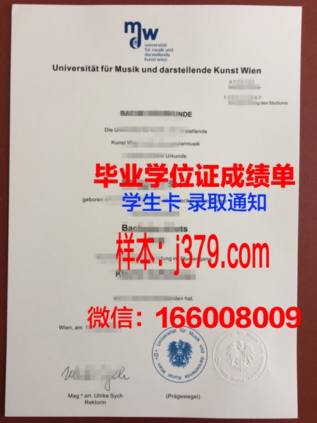 维也纳音乐与艺术市立大学的毕业证啥样(维也纳国立音乐与表演艺术大学招生简章)