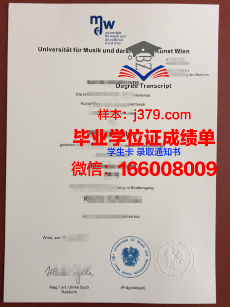 维也纳音乐与艺术市立大学毕业证原版(维也纳国立音乐与艺术大学)
