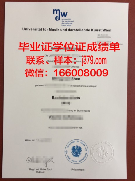 维也纳音乐与艺术市立大学毕业证书模板(维也纳音乐学院校友)