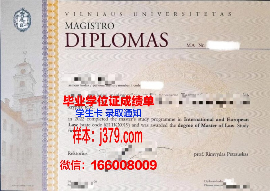 维尔纽斯艺术学院毕业证模板(维尔纽斯大学申请条件)