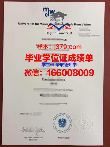 维也纳经济高等专业学院毕业证学位文凭学历Diploma