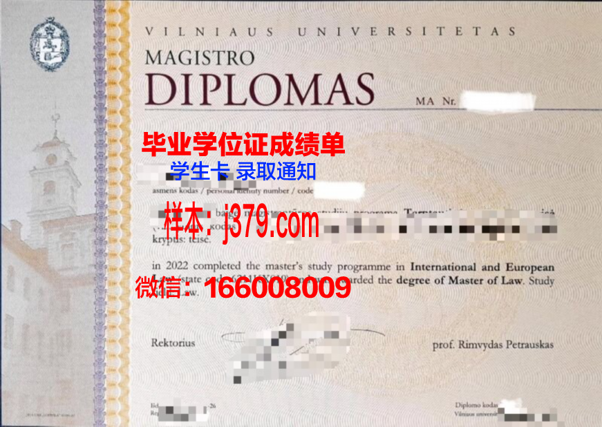 维尔纽斯艺术学院毕业证模板(维尔纽斯大学申请条件)
