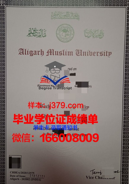 阿里格尔穆斯林大学毕业证Diploma文凭