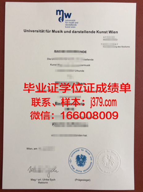 维也纳应用艺术大学毕业证Diploma文凭
