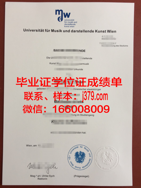维也纳医科大学毕业证diploma